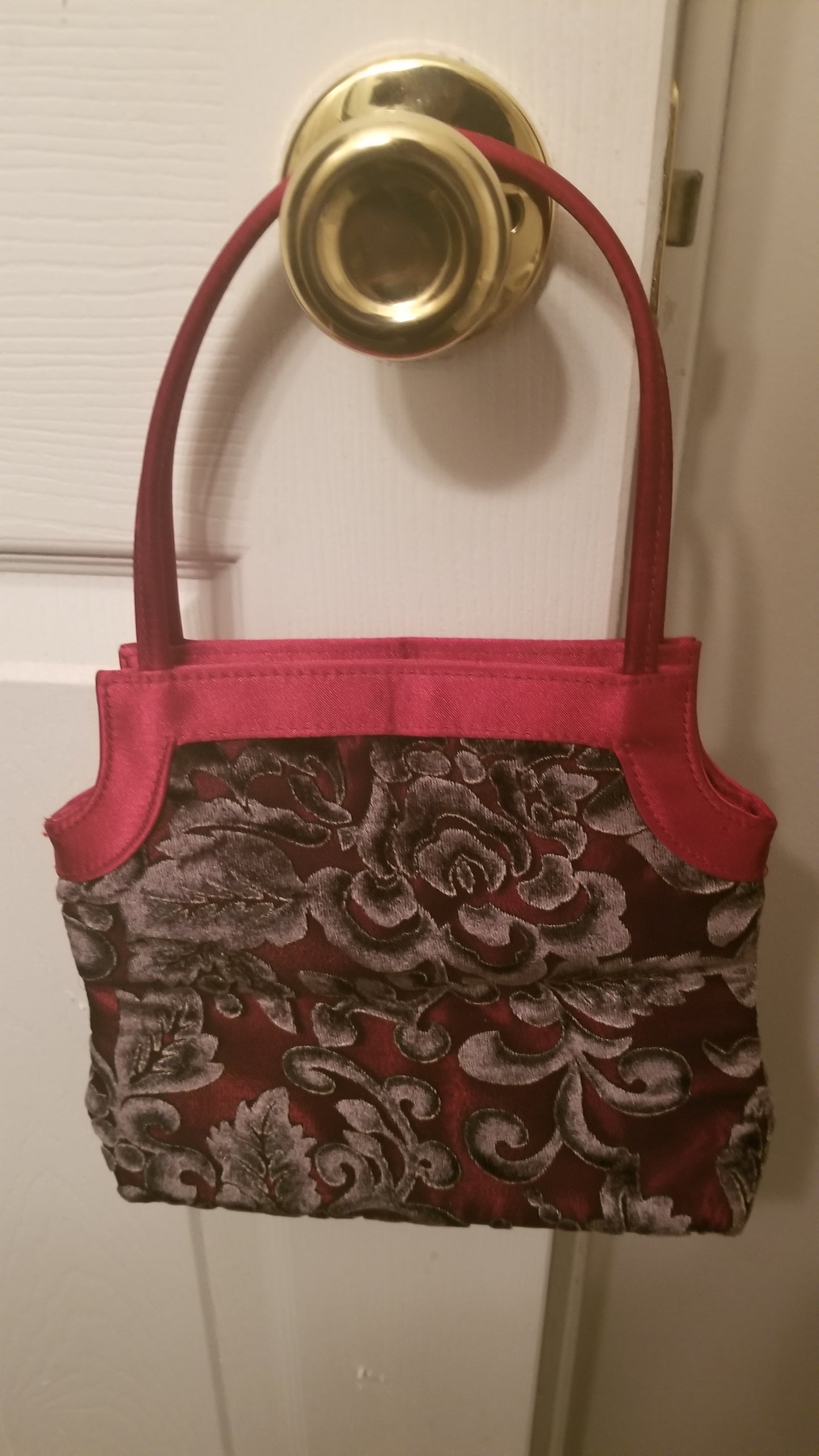 Victoria's Secret floral cut velvet satin evening handbag