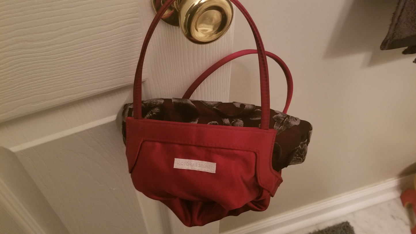 Victoria's Secret floral cut velvet satin evening handbag
