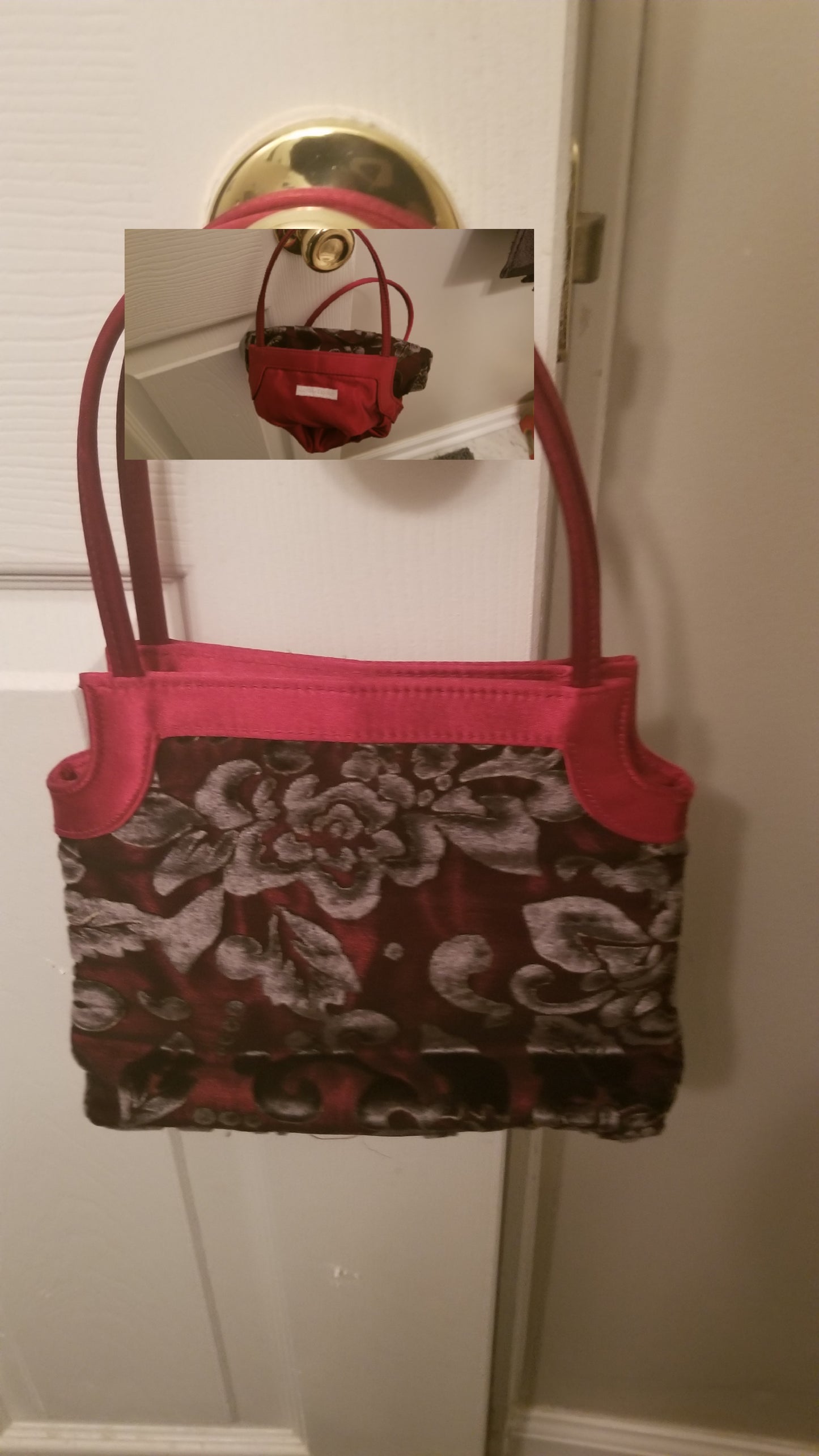 Victoria's Secret floral cut velvet satin evening handbag