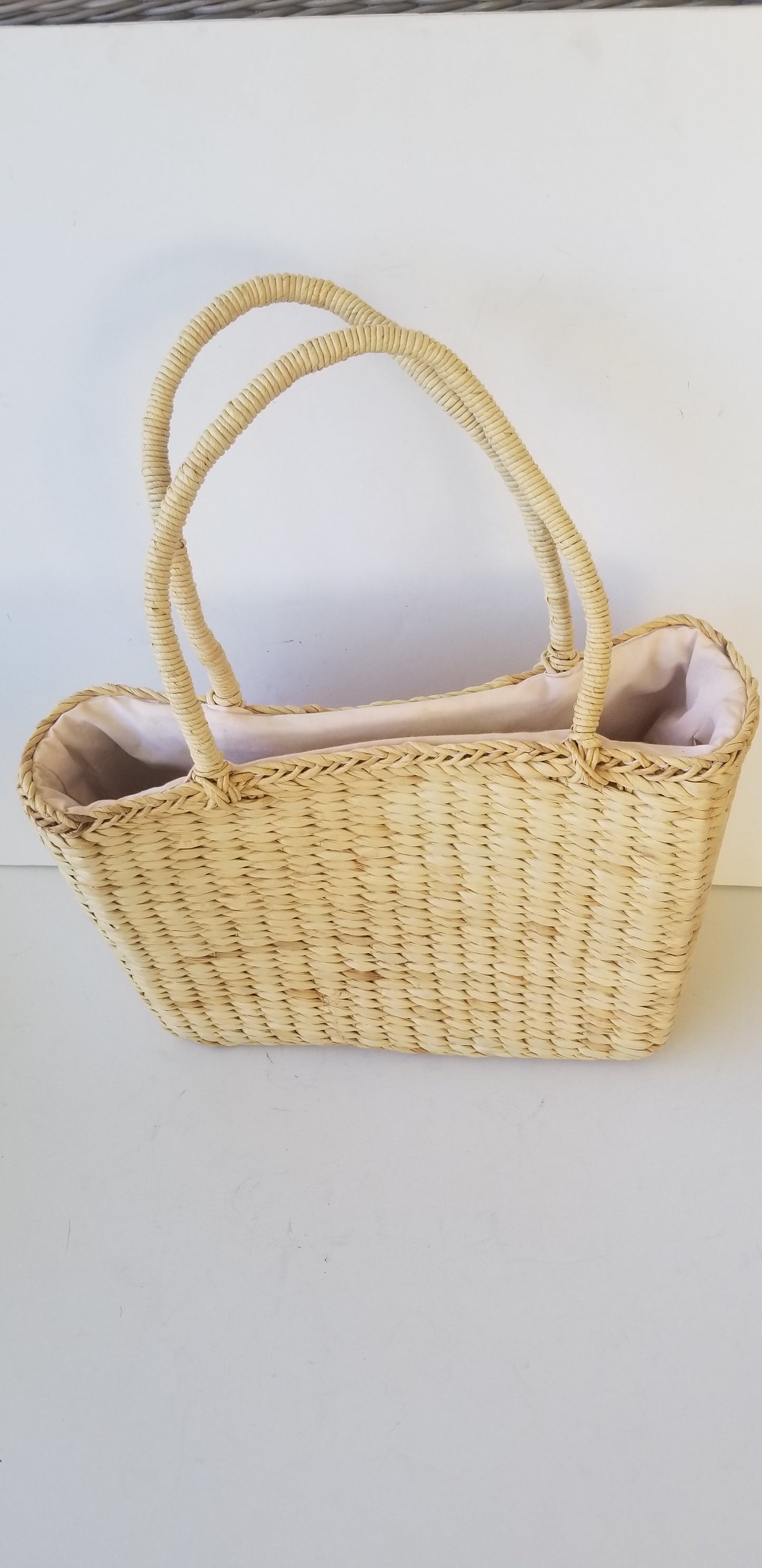 Diane von Furstenberg women's Silk Assets handbag 100% straw tote large