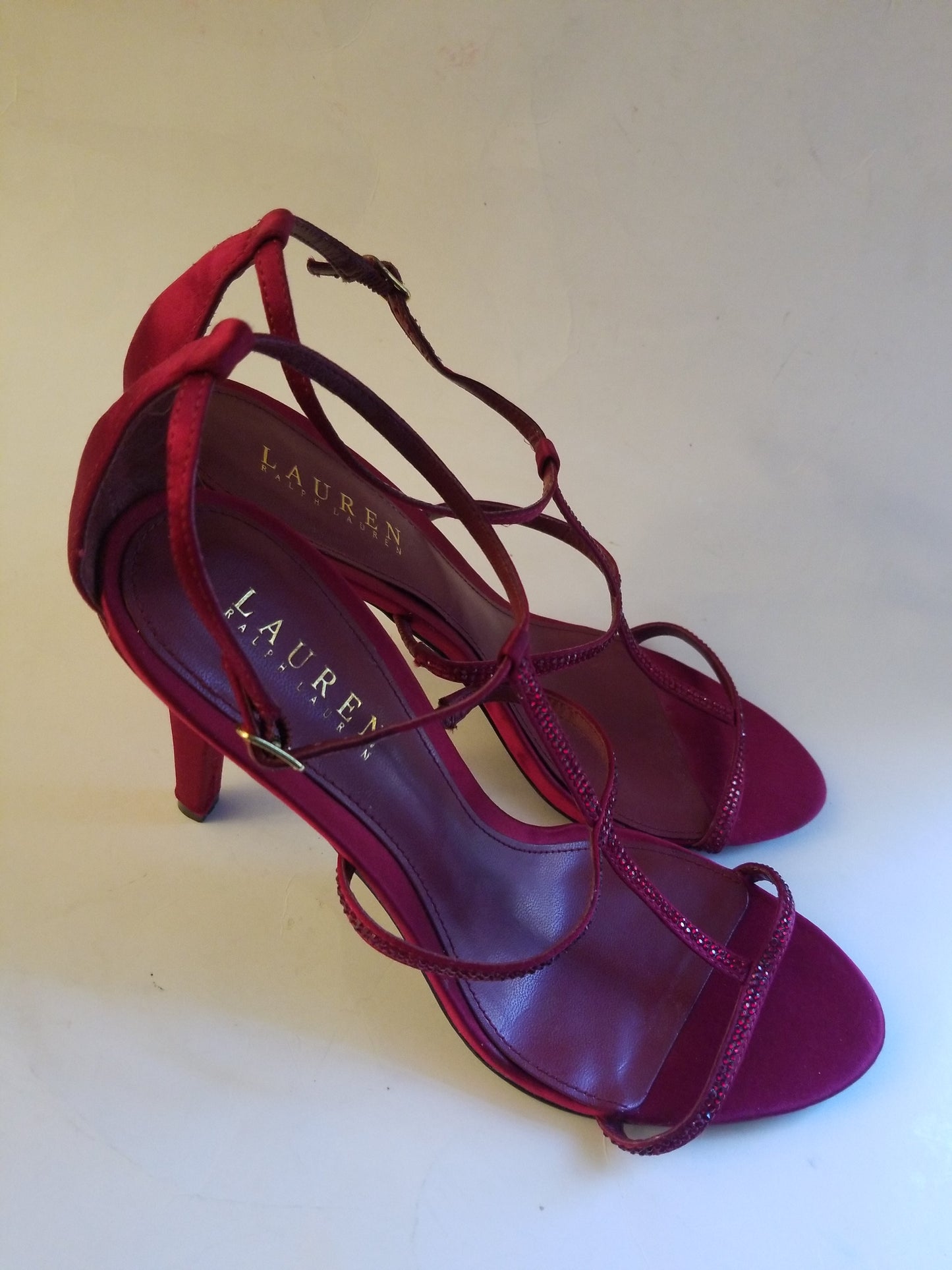 Lauren Ralph Lauren women's shoes red open toe size 8.5 B