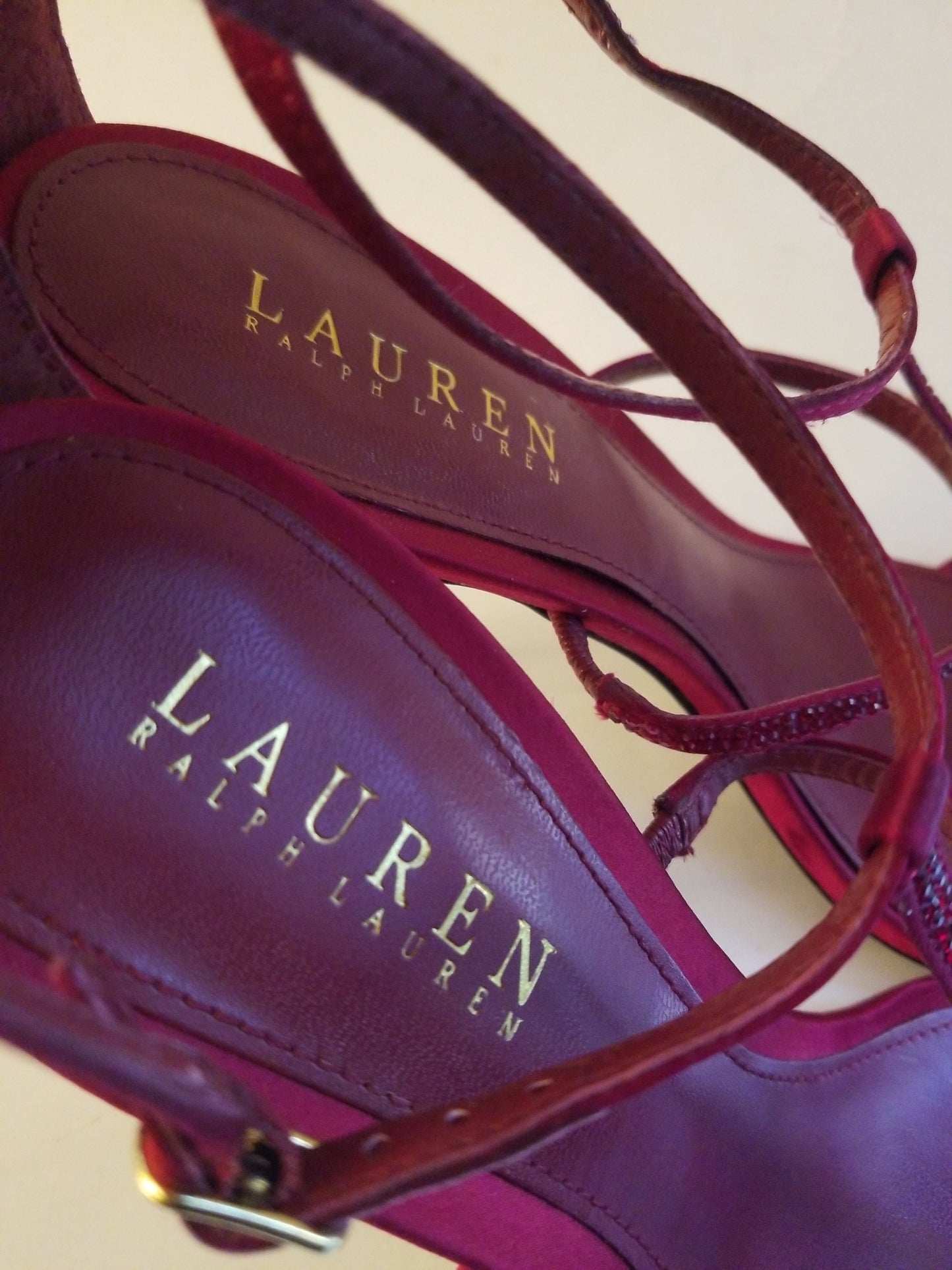 Lauren Ralph Lauren women's shoes red open toe size 8.5 B