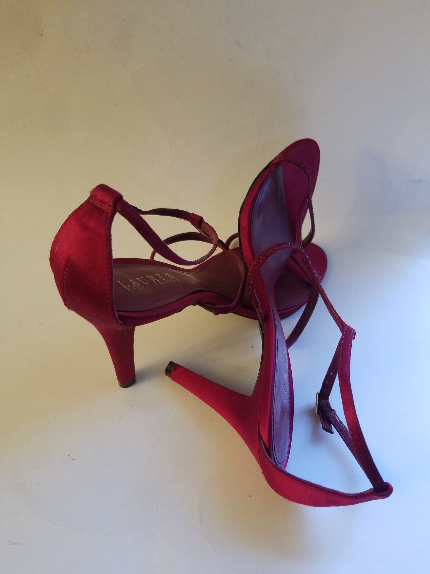 Lauren Ralph Lauren women's shoes red open toe size 8.5 B