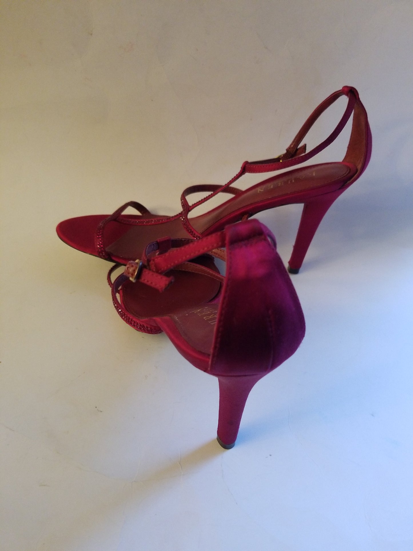Lauren Ralph Lauren women's shoes red open toe size 8.5 B