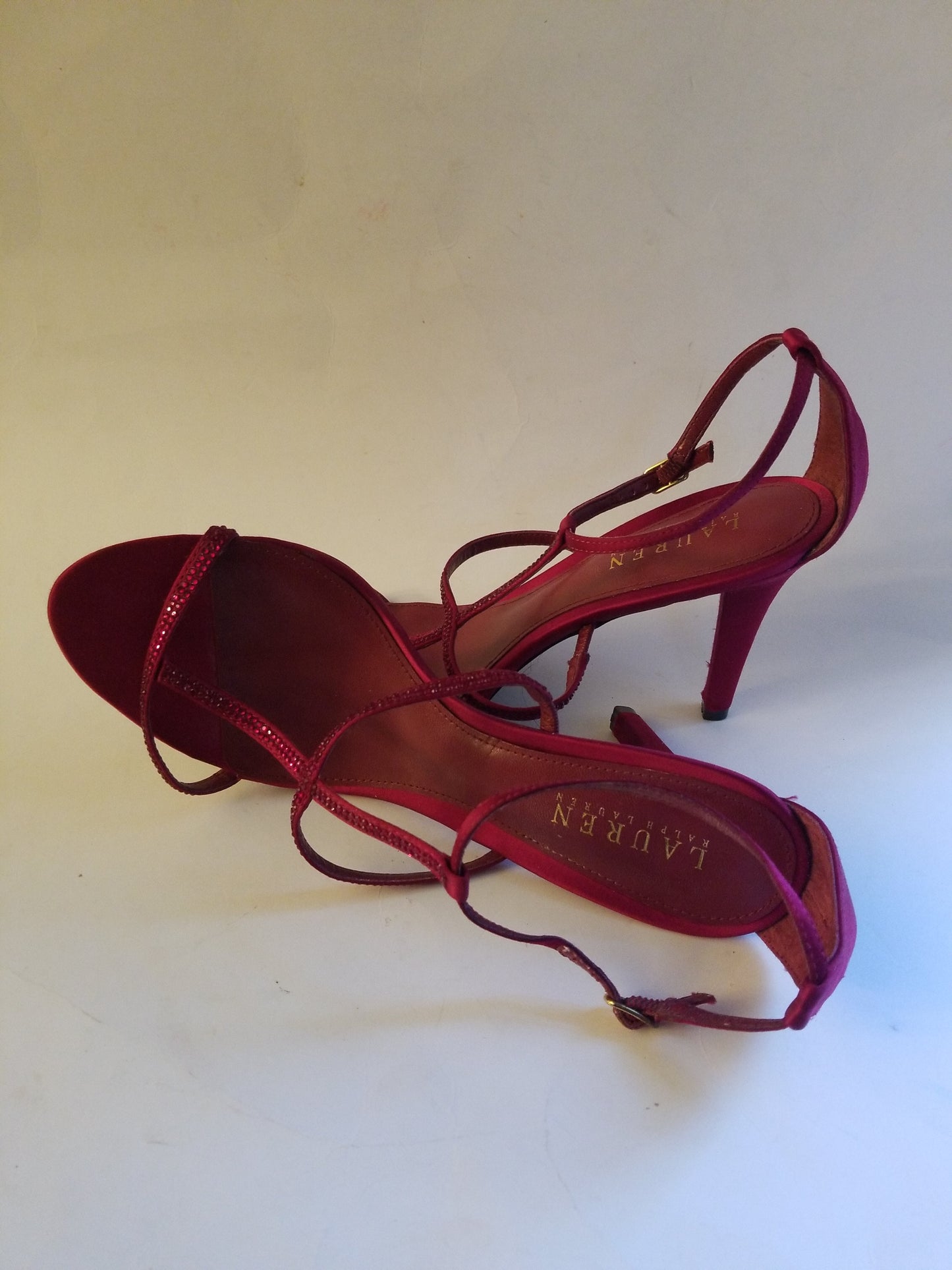 Lauren Ralph Lauren women's shoes red open toe size 8.5 B