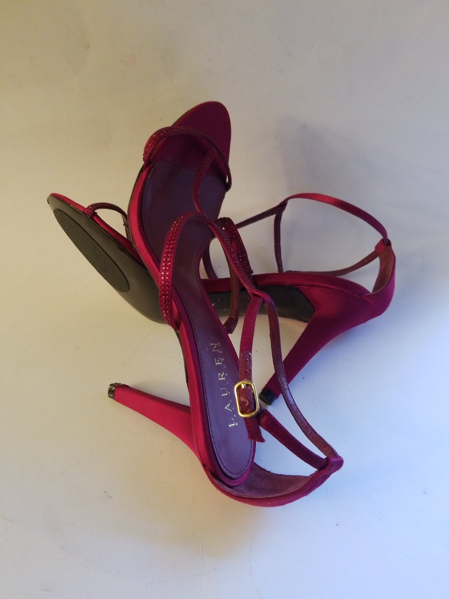 Lauren Ralph Lauren women's shoes red open toe size 8.5 B