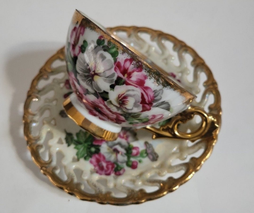 Royal Sealy tea cup and saucer Lusterware made in Japan
