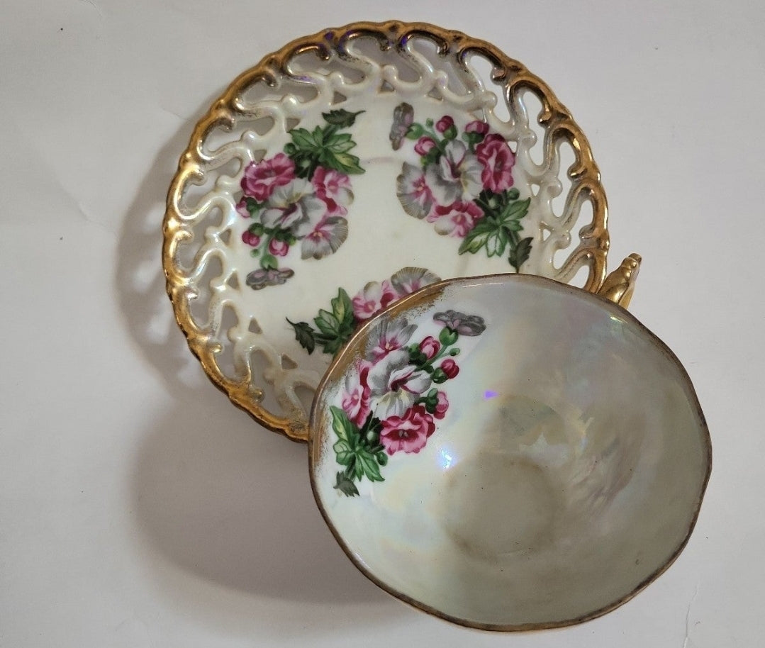 Royal Sealy tea cup and saucer Lusterware made in Japan
