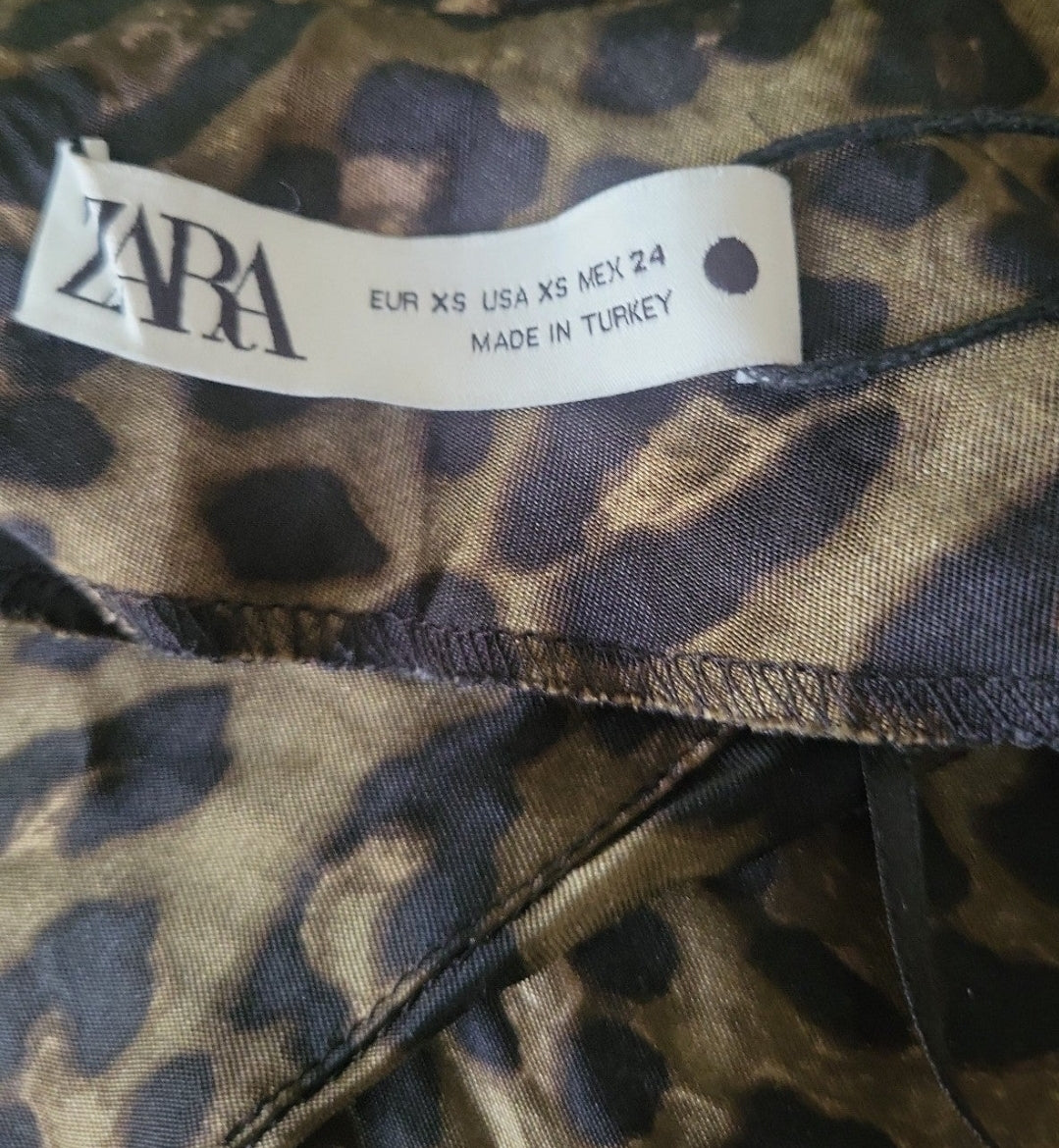 ZARA women's dress multicolor animal print size XS made in Turkey