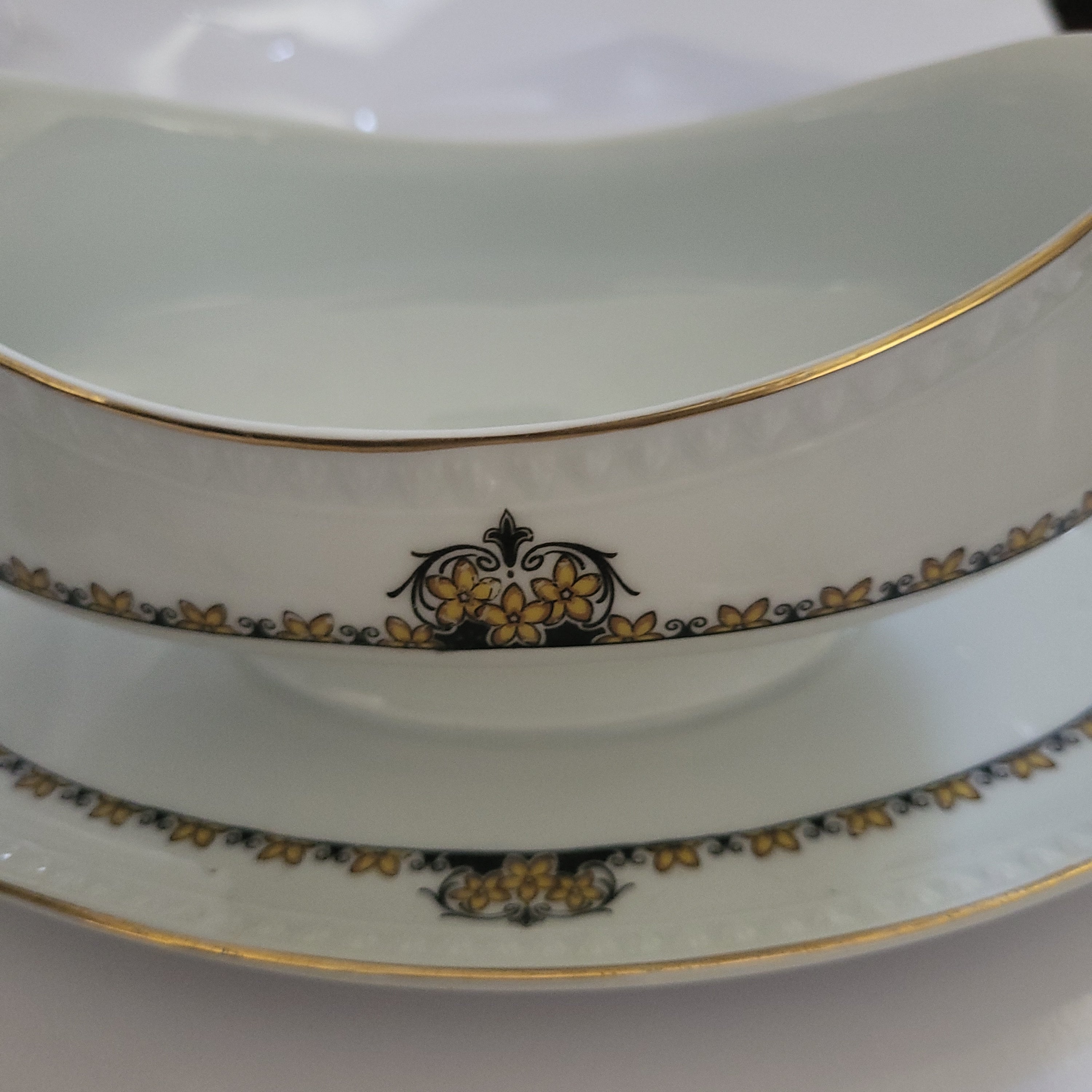 Silesia gravy boat floral pattern