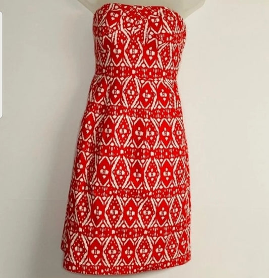 J Crew women's dress red and white