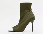 Asos women's ankle boots green sock boots size 5