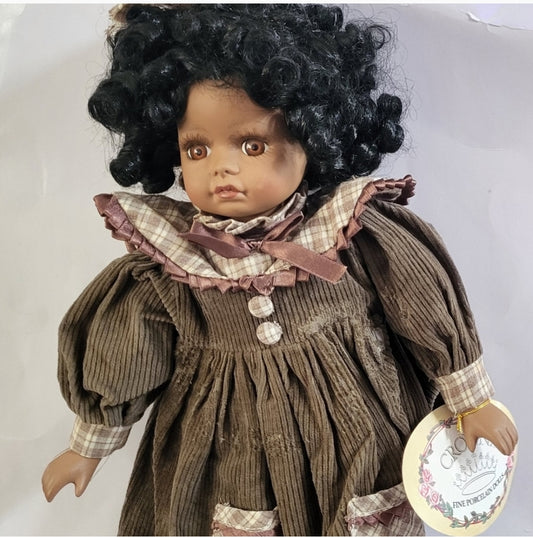 Crowne Artmark doll girl African American Larrisa 16"