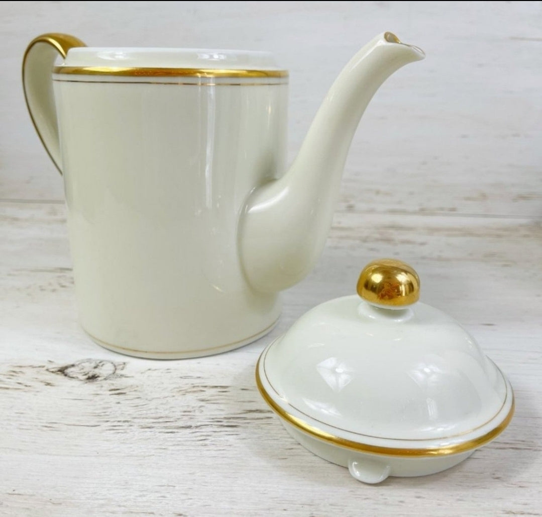 Fitz & Floyd coffee pot off white Palais style large